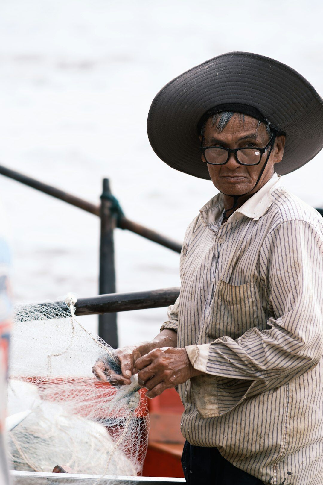 elderly fisherman portrait