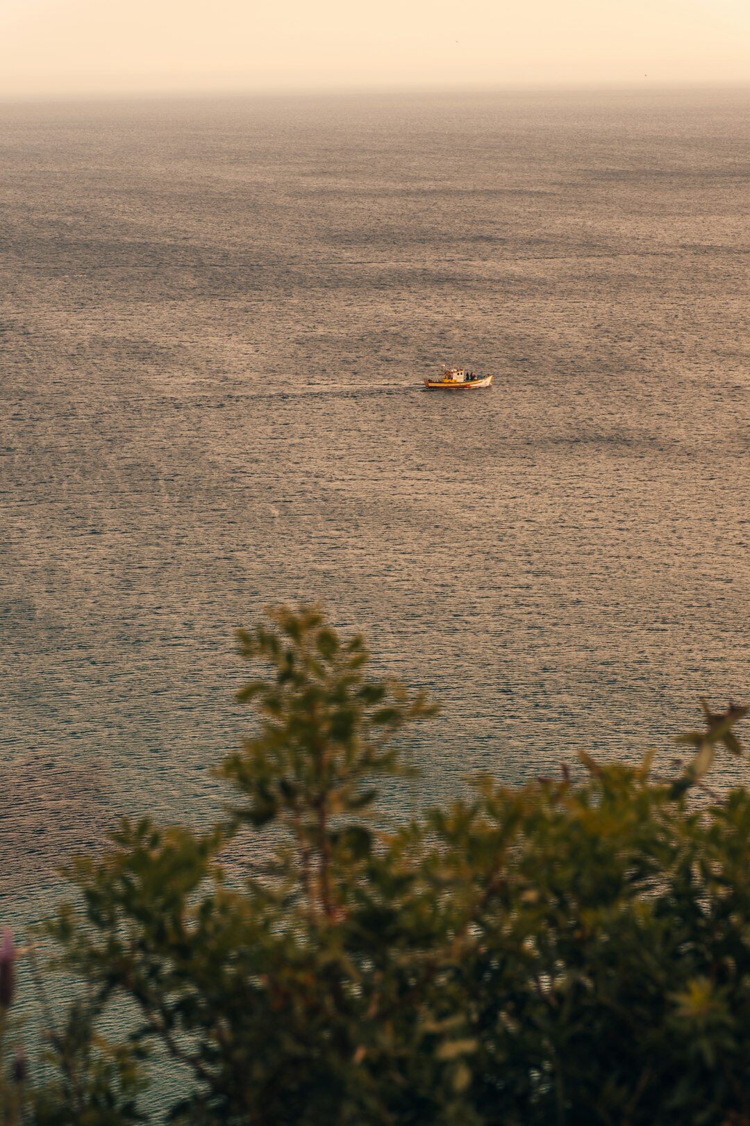 fishing boat on calm sea