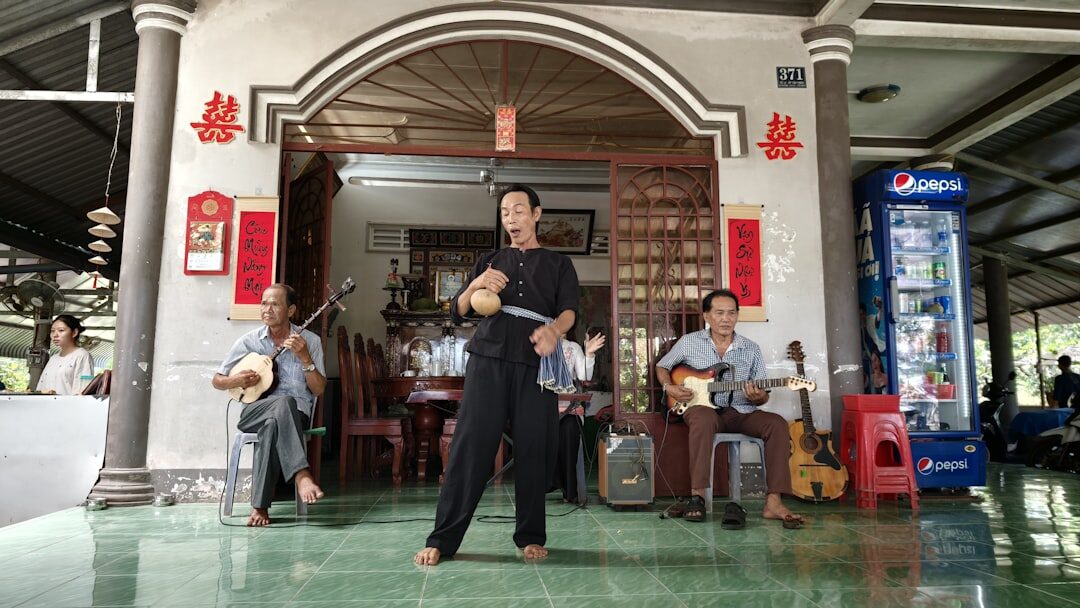 man teaching folk dance