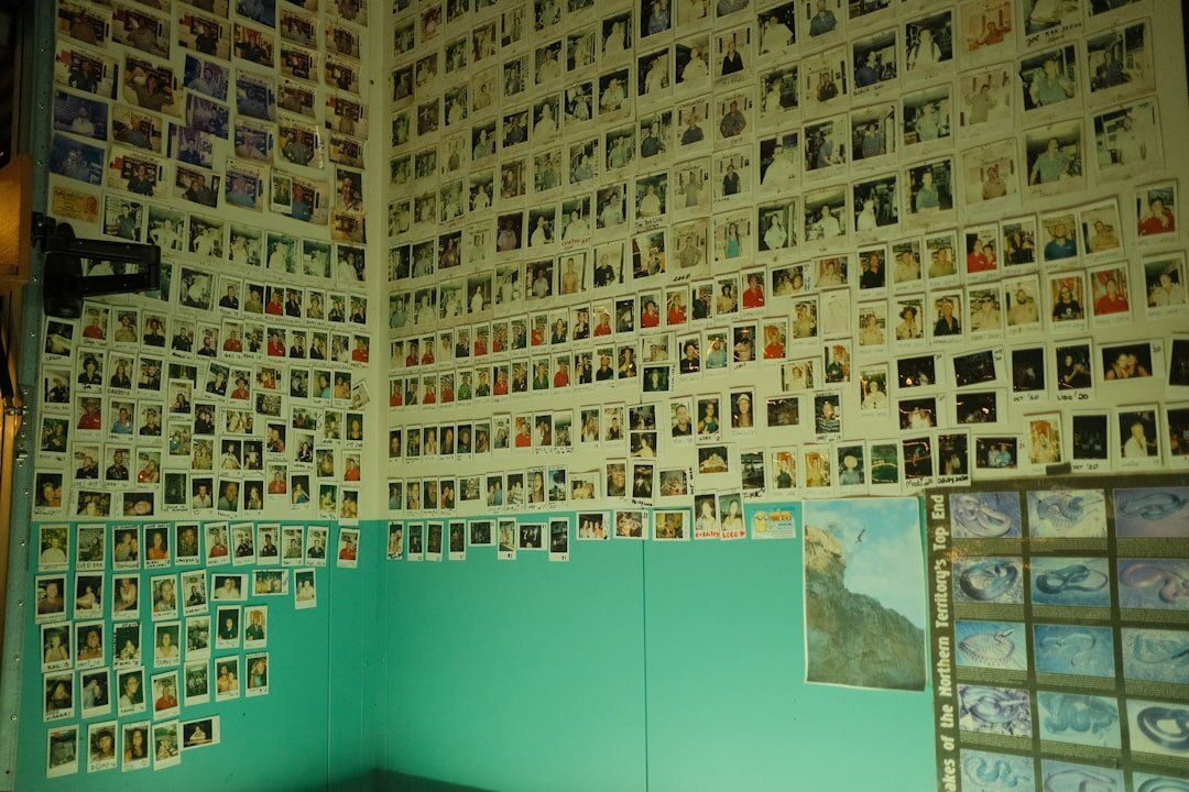 exhibition of photos on wall